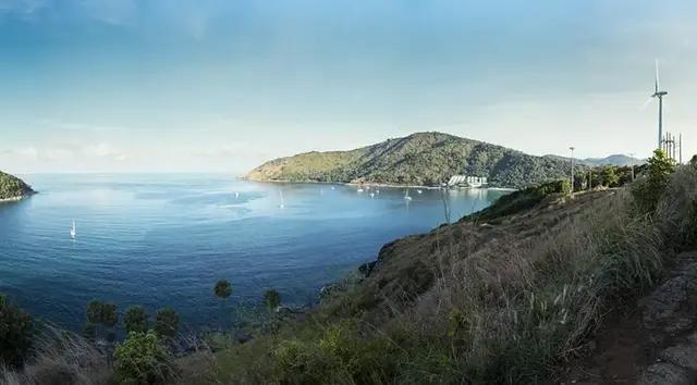 Nai Harn bay and Ko Man islet seen from the Windmill Viewpoint, southern Phuket